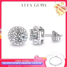 Round Cut 3.0CT Diamond Test Passed Moissanite Rhodium Plated 925 Silver D Color Moissanite Earrings Jewelry Girlfriend Gift