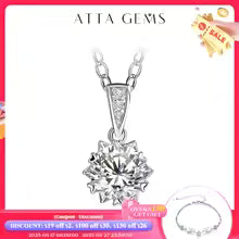 1 Carat Round Brilliant Cut D Color Moissanite Pendant Necklace Silver 925 Moissanite Diamond Test Past White Gemstone Necklace