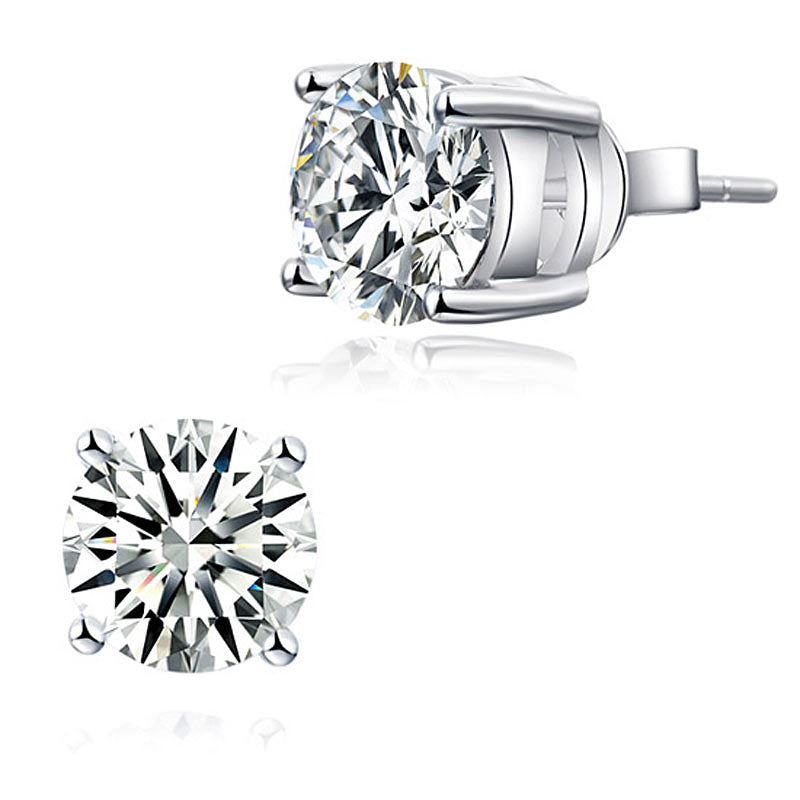 1 Carat Created Diamond Stud Earrings 925 Sterling Silver XFE8114