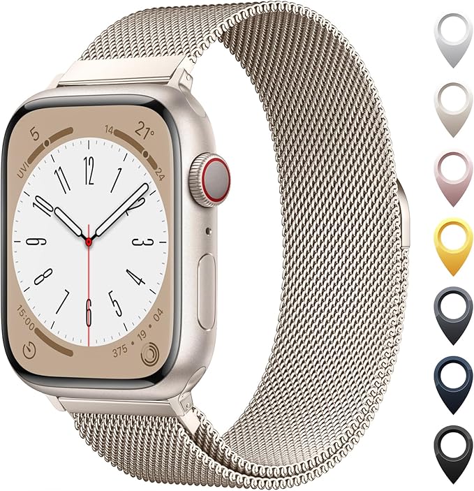 Original Milanese Loop Band Compatible with Apple Watch 38mm 40mm 41mm 42mm 44mm 45mm 46mm 49mm - Women & Men Magnetic Closure Adjustable Metal Strap for iWatch Series 10 9 8 7 6 5 4 3 2 1,Ultra,SE