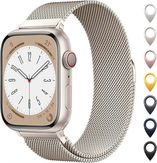Original Milanese Loop Band Compatible with Apple Watch 38mm 40mm 41mm 42mm 44mm 45mm 46mm 49mm - Women & Men Magnetic Closure Adjustable Metal Strap for iWatch Series 10 9 8 7 6 5 4 3 2 1,Ultra,SE